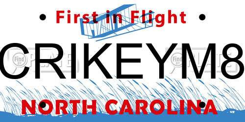 CRIKEYM8 North Carolina License Plate