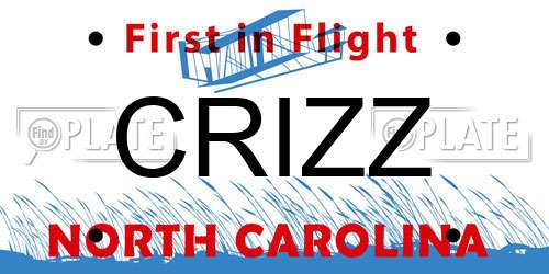 CRIZZ North Carolina License Plate