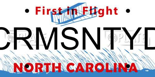 CRMSNTYD North Carolina License Plate