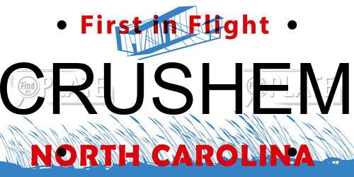 CRUSHEM North Carolina License Plate