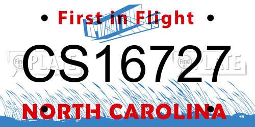 CS16727 North Carolina License Plate