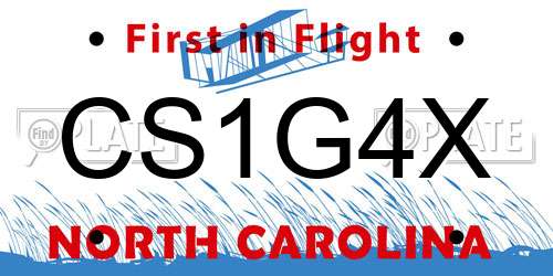 CS1G4X North Carolina License Plate