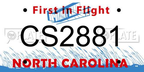 CS2881 North Carolina License Plate