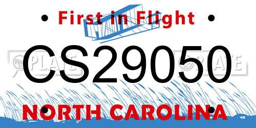 CS29050 North Carolina License Plate