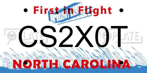 CS2X0T North Carolina License Plate