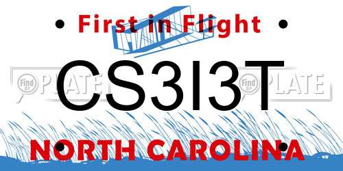 CS3I3T North Carolina License Plate