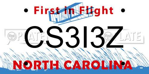 CS3I3Z North Carolina License Plate