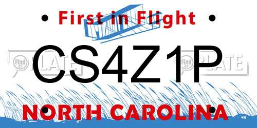 CS4Z1P North Carolina License Plate
