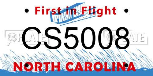 CS5008 North Carolina License Plate