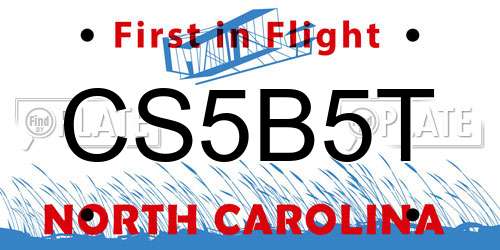 CS5B5T North Carolina License Plate