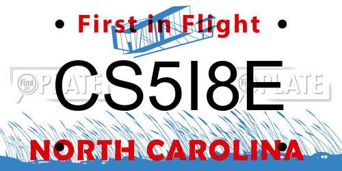 CS5I8E North Carolina License Plate