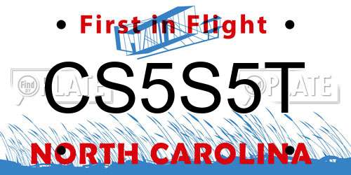 CS5S5T North Carolina License Plate