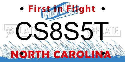 CS8S5T North Carolina License Plate