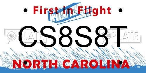 CS8S8T North Carolina License Plate
