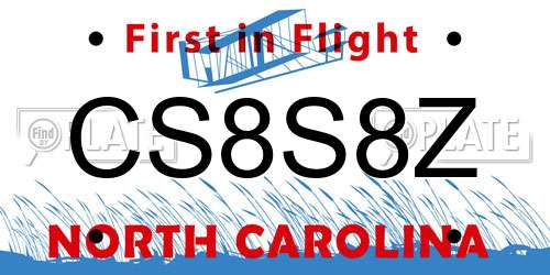 CS8S8Z North Carolina License Plate