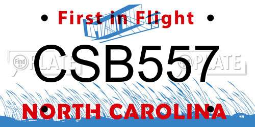 CSB557 North Carolina License Plate
