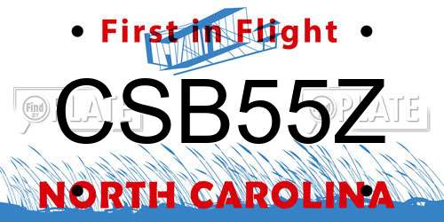 CSB55Z North Carolina License Plate