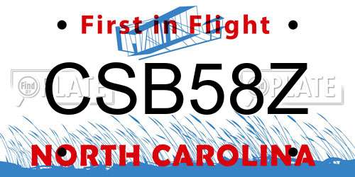 CSB58Z North Carolina License Plate