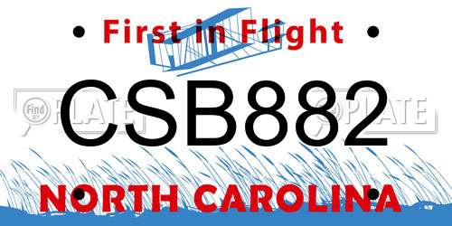 CSB882 North Carolina License Plate