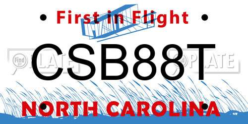 CSB88T North Carolina License Plate