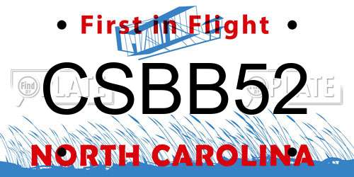 CSBB52 North Carolina License Plate
