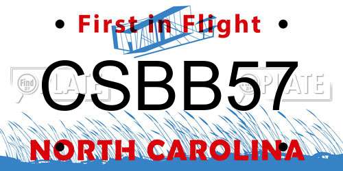 CSBB57 North Carolina License Plate