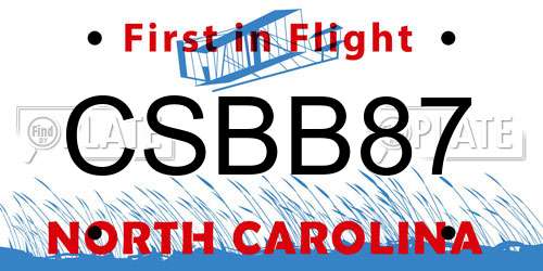 CSBB87 North Carolina License Plate