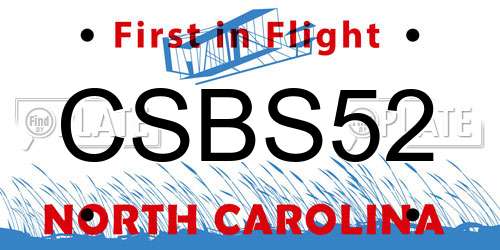 CSBS52 North Carolina License Plate