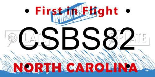 CSBS82 North Carolina License Plate