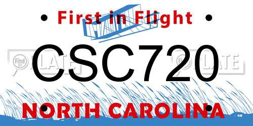 CSC720 North Carolina License Plate