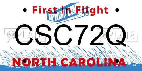 CSC72Q North Carolina License Plate