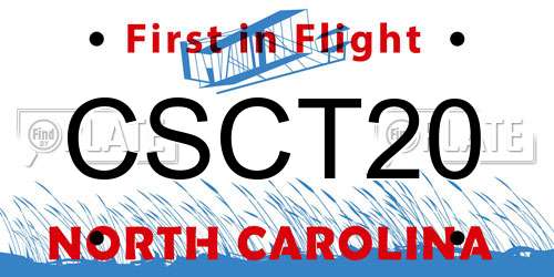 CSCT20 North Carolina License Plate