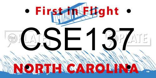 CSE137 North Carolina License Plate