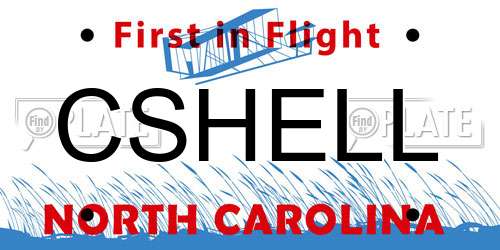 CSHELL North Carolina License Plate
