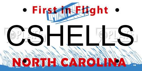 CSHELLS North Carolina License Plate