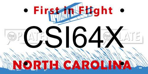 CSI64X North Carolina License Plate