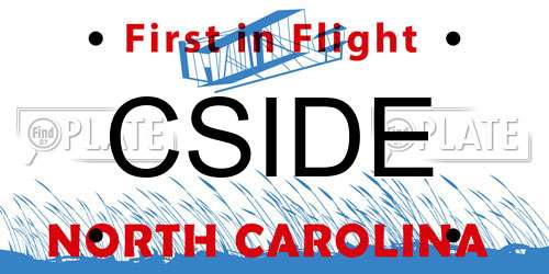 CSIDE North Carolina License Plate