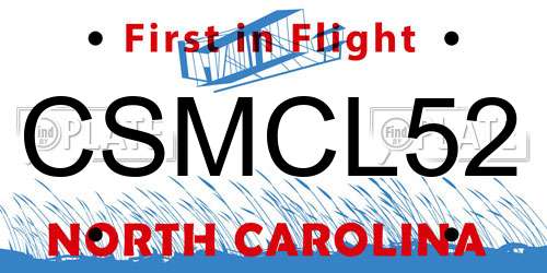 CSMCL52 North Carolina License Plate
