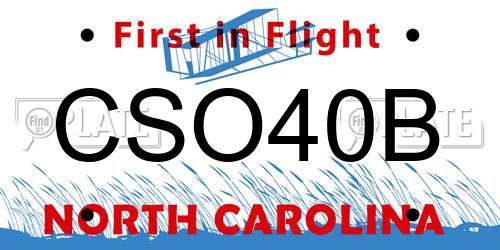 CSO40B North Carolina License Plate