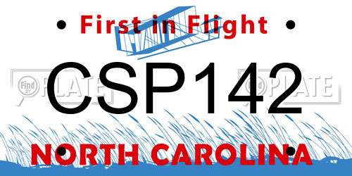 CSP142 North Carolina License Plate