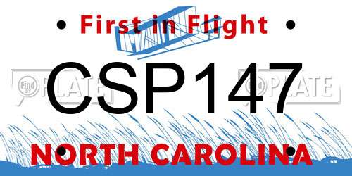 CSP147 North Carolina License Plate