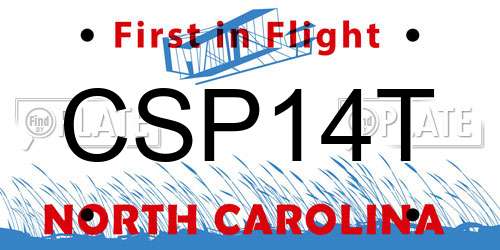CSP14T North Carolina License Plate