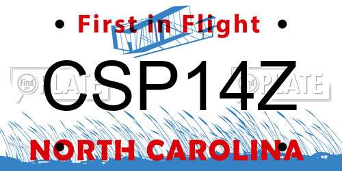 CSP14Z North Carolina License Plate