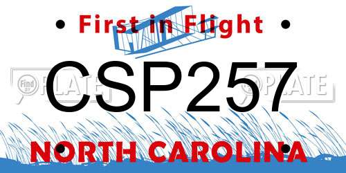 CSP257 North Carolina License Plate