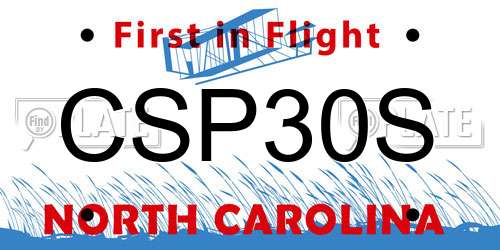 CSP30S North Carolina License Plate