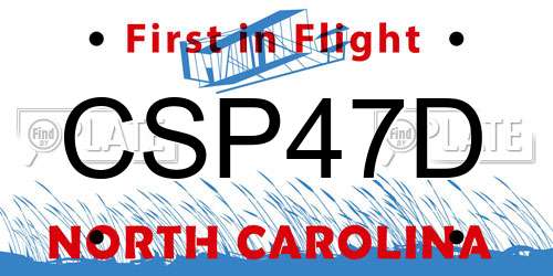 CSP47D North Carolina License Plate