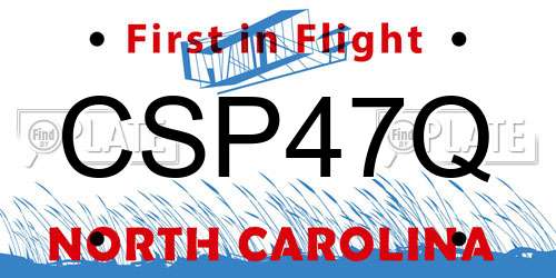CSP47Q North Carolina License Plate