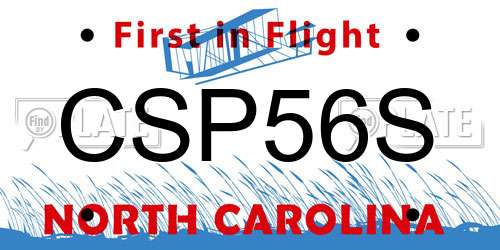 CSP56S North Carolina License Plate