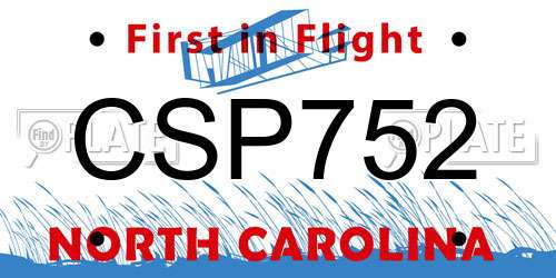 CSP752 North Carolina License Plate