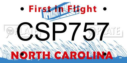 CSP757 North Carolina License Plate